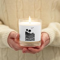 Sojawachsglas Mit Schwarzer Illustration | Abenteuer Geschenk Für Naturliebhaber Duftkerze Aus Glas Im Wanderer & Camper Wohndekor von byronthebee