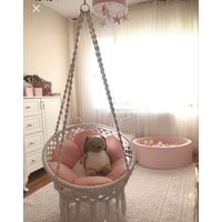 Makramee Hängematte Schaukel, Makramee Hängesessel, Indoor Hängematte, Schaukel Stuhl, Boho Kinderzimmer Dekor von bywoodenworld