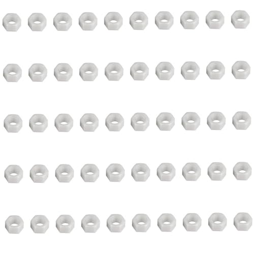 Din934 Schwarz Weiße Farbe Plastikisolierung Nylon Sechskant Sechskant Nuss,WHITE,M5 50PCS von bzcemind