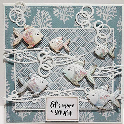 cA0boluoC Stanzschablonen, Fisch Metall Stanzform für DIY Handwerk Scrapbooking Kartenherstellung Album Geschenkbox Dekor Prägeschablone Metall Silber von cA0boluoC