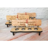 Personalisierte Schnapsbank Mit Gravierten Wunschtext Inkl. 4 Gläser Holz Einweihungsparty Jahrestag Geburtstaggeschenk Papa Mama Ruhestand von cCreativeLaser