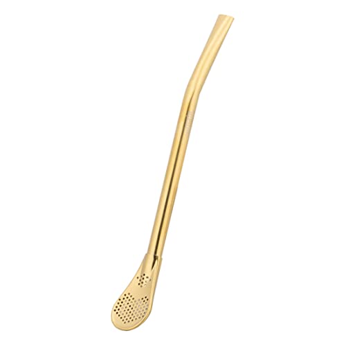 caáMate Bombilla ● Mate Tee Sieb Trinkhalm in Löffelform ● Edelstahl 16cm Spülmaschinenfest ● Das Original (Gold) von caámate.