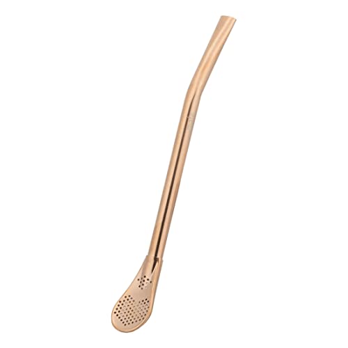 caáMate Bombilla ● Mate Tee Sieb Trinkhalm in Löffelform ● Edelstahl 16cm Spülmaschinenfest ● Das Original (Bronze) von caámate.