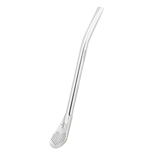 caáMate Bombilla ● Mate Tee Sieb Trinkhalm in Löffelform ● Edelstahl 16cm Spülmaschinenfest ● Das Original (Silber) von caámate.