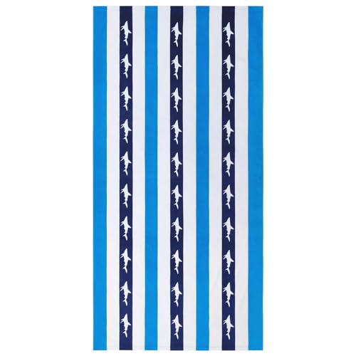 CABANANA Großes Strandtuch – Velours-Baumwolldruck 89,9 x 177,8 cm, marineblau gestreift, sandfrei, Pool-Handtuch, großes Sommer-Handtuch für Herren von cabanana