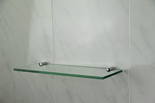Glasregal mit 2 chromfarbenen Haltern, 300 x 100 mm von cabinetsforbathrooms