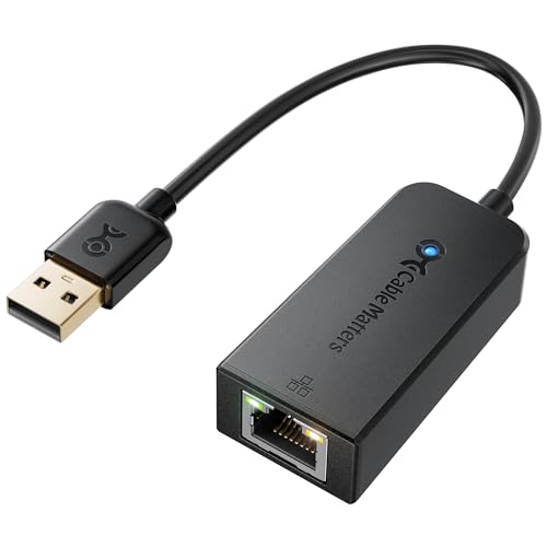 Cable Matters USB Ethernet Adapter (USB Netzwerkadapter, USB LAN Adapter, Typ A auf RJ45) unterstützt 10/100 Mbps Ethernet Netzwerk in Schwarz von Cable Matters