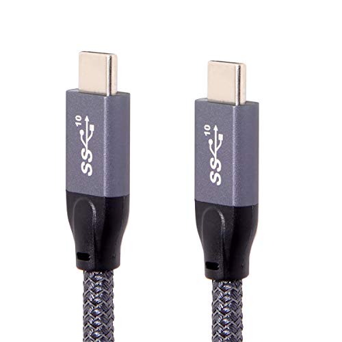 Cablecc 10 Gbit/s USB-C USB 3.1 Typ C Gen2 Stecker auf Stecker Daten-Video 100 W Kabel mit E-Marker für Tablet & Telefon & Laptop (150 cm) von cablecc