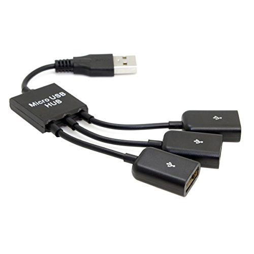 Cablecc USB 2.0 Hub mit 3 Kabel-Eingängen für Stromversorgung, Laptop, Notebook, PC, Maus, Massenspeichergerät von cablecc