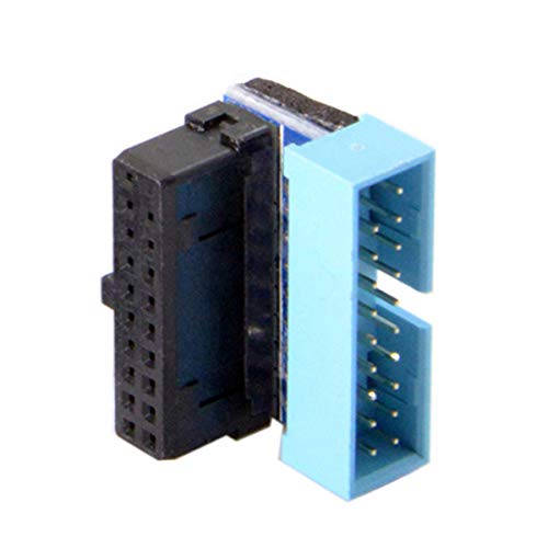 Cablecc USB 3.0 20-poliger Stecker auf Buchse, Verlängerungsadapter, nach oben nach unten abgewinkelt, 90 Grad für Motherboard-Mainboard (nach oben abgewinkelt) von cablecc