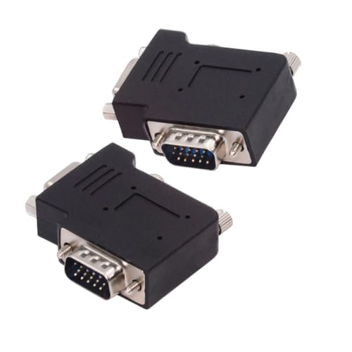 cablecc 2 Stück/Los HDB15Pin VGA RGB Schraubtyp Stecker auf Buchse Links und rechts abgewinkelt 90 Grad Mutter Typ Verlängerungsadapter für Monitordisplays von cablecc