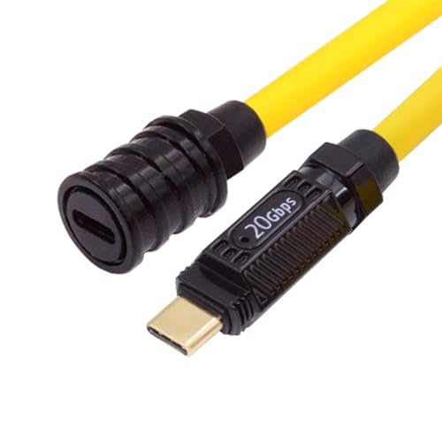 cablecc 20 Gbit/s 140 W 8K USB4 USB-C Ultra Soft High Flex Kabel für Gaming Tastatur Maus Typ-C Stecker auf Buchse Verlängerungskabel Strom und Daten 100 cm von cablecc