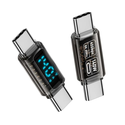 cablecc 40 Gbps 140 W USB4.0 Typ-C Smart LED-Anzeige USB-C Stecker auf Stecker Verlängerungsadapter Stromspannungsüberwachung Tester Detektor von cablecc