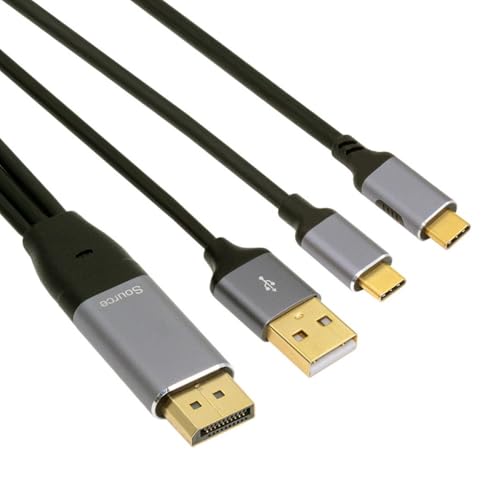 cablecc 4K Displayport-Quelle auf Typ C USB-C Touchscreen-Displays, männlich, 4K HDTV-Kabel für Laptop-Monitor, 2,0 m von cablecc