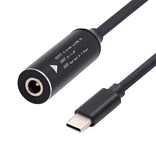 cablecc 5,5 x 1,7 mm Eingang DC-Buchse auf USB-C Typ-C Netzstecker Ladekabel für PD 9 V 15 V 20 V 65 W Laptop-Telefon von cablecc