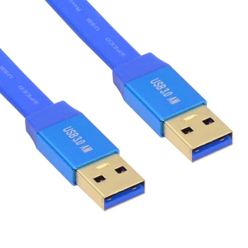cablecc 5 Gbit/s, ultraflaches, schlankes USB 3.0 Typ-A-Stecker auf USB 3.0 A-Stecker, Kabelverlängerung, blau, für Disk SSD, Kamera, Daten, 60 cm cablecc 5 Gbit/s, ultraflaches, schlankes USB 3.0 Typ-A-Stecker auf USB 3.0 A-Stecker, Kabelverlängerung, blau, für Disk SSD, Kamera, Daten, 60 cm von cablecc
