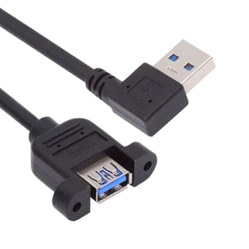 cablecc 5 Gbit/s USB 3.0 Stecker auf Buchse Typ A, links abgewinkelter Panel-Typ-Header-Kabelstecker mit Schrauben, 30 cm cablecc 5 Gbit/s USB 3.0 Stecker auf Buchse Typ A, links abgewinkelter Panel-Typ-Header-Kabelstecker mit Schrauben, 30 cm von cablecc