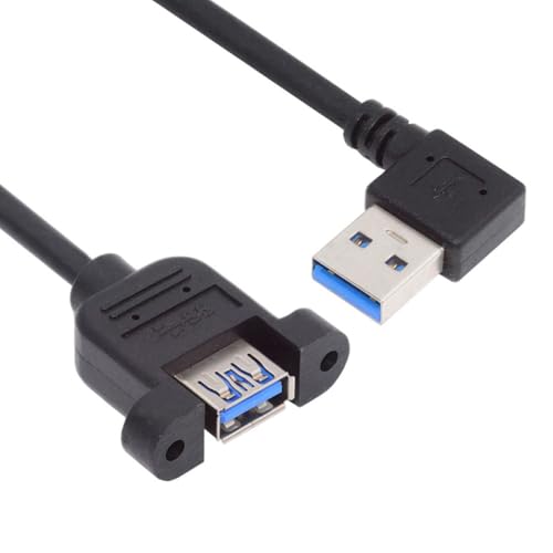 cablecc 5 Gbit/s USB 3.0 Stecker auf Buchse Typ A, rechtwinkliger Panel-Typ-Header-Kabelstecker mit Schrauben, 30 cm cablecc 5 Gbit/s USB 3.0 Stecker auf Buchse Typ A, rechtwinkliger Panel-Typ-Header-Kabelstecker mit Schrauben, 30 cm von cablecc