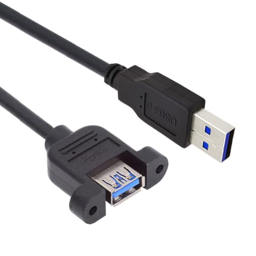 cablecc 5 Gbit/s USB 3.0 Stecker auf Buchse Typ-A Panel-Typ Header-Kabelstecker mit Schrauben 30 cm cablecc 5 Gbit/s USB 3.0 Stecker auf Buchse Typ-A Panel-Typ Header-Kabelstecker mit Schrauben 30 cm von cablecc