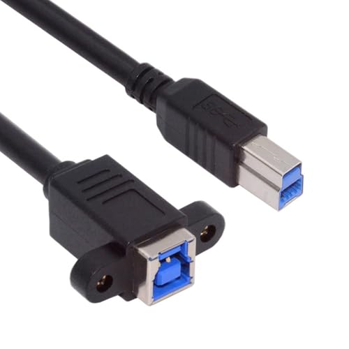 cablecc 5 Gbit/s USB 3.0 Typ-B-Stecker auf USB 3.0 Typ-B-Buchse, Verlängerungsdatenkabel für PC, Laptop, Festplatte, SSD, Kamera, 30 cm von cablecc