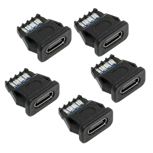 cablecc 5 Stück/Set DC Power 5 V/20 V DIY OEM Typ C Buchse Stecker auf 6-polige PCBA Pinbelegung PD IP67 (rechteckiger Verriegelungstyp) von cablecc