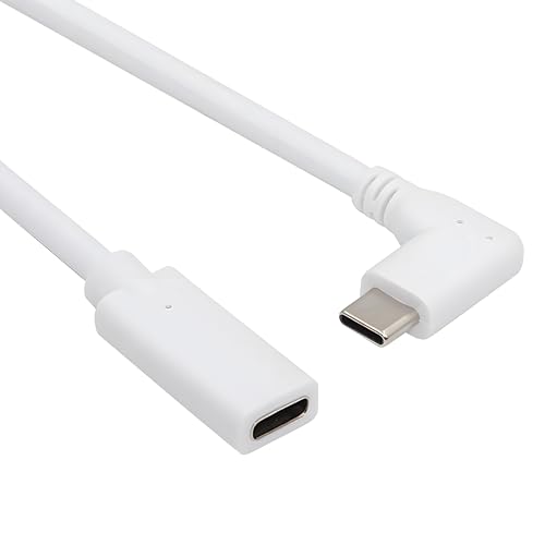 cablecc 65 W Schnelllade-USB-C-Verlängerungskabel, Stecker auf Buchse, USB 2.0-Datenkabel, 90 Grad, links und rechts abgewinkelt, für Laptop, Tablet, Telefon, 17 cm von cablecc