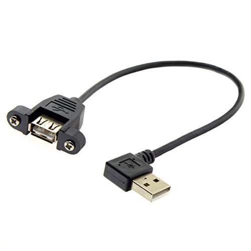 cablecc 90 D links gewinkelt USB 2.0 A Stecker an Buchse Verlängerungskabel mit Panel Mount Loch von cablecc