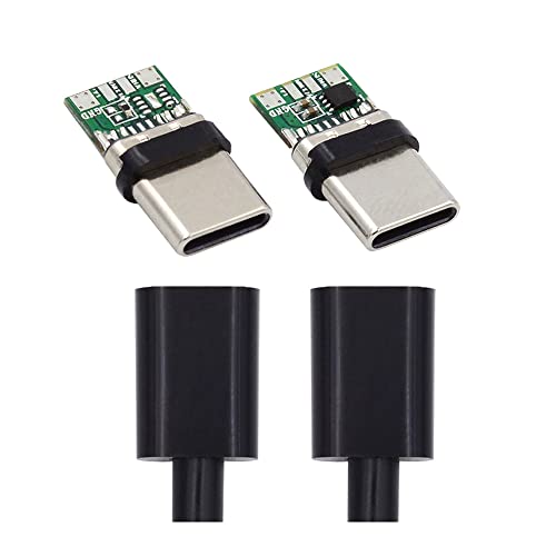 cablecc DIY OEM 2sets/lot 24pin Connector Plug USB Type C USB-C Male to USB-C Male 100W PD USB 2.0 Data with Housing Cover von cablecc