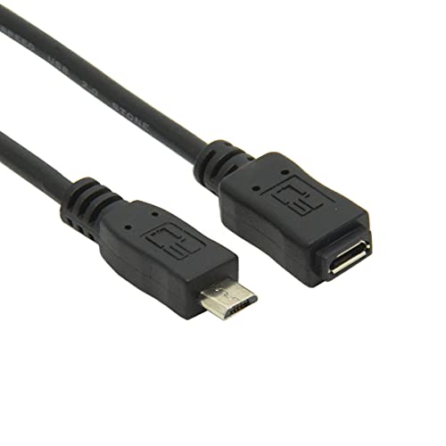 cablecc Kabel mit vollem Pin-Anschluss, Micro-USB 2.0 Typ 5-polig, Stecker auf Buchse, für Tablet und Telefon und OTG-Verlängerung (50 cm) von cablecc