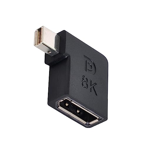 cablecc Mini DisplayPort 1.4-Stecker auf DP-Buchse, abgewinkelter Adapter, Ultra-HD UHD für Video-PC, Laptop-Monitor, 8K 60 Hz, 4K 144 Hz, 7680 x 4320, Hochgeschwindigkeitsbandbreite von cablecc