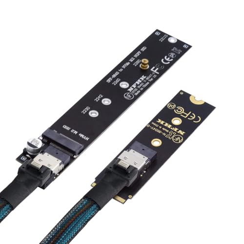 cablecc NGFF M-Key NVME Verlängerungskabel Stecker auf Buchse mit SFF-8654-Stecker für Mainboard SSD 2280/22110 40 cm von cablecc