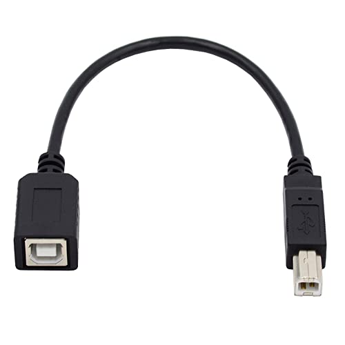 cablecc Typ B Stecker USB 2.0 auf Buchse Verlängerungskabel Schwarz für Drucker Scanner Disk 20cm von cablecc