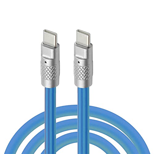 cablecc Typ C USB-C auf USB-C Flüssigsilikon Ultra Soft 120W Power USB2.0 Daten Blue Kabel Schnellladung für Laptop Tablet Telefon 1M von cablecc
