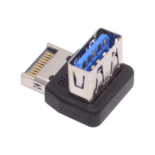 cablecc Typ-E USB 3.1 Frontpanel-Header-Stecker auf Typ-A USB 3.0 Buchse, Datenadapter, nach unten abgewinkelt, 90 Grad für Motherboard cablecc Typ-E USB 3.1 Frontpanel-Header-Stecker auf Typ-A USB 3.0 Buchse, Datenadapter, nach unten abgewinkelt, 90 Grad für Motherboard von cablecc