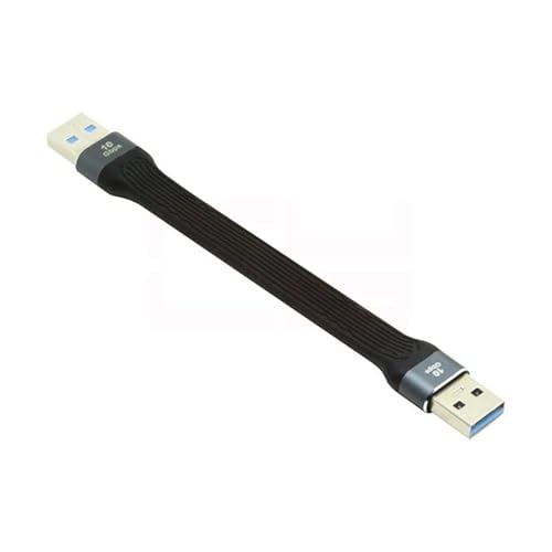 cablecc USB 3.1 Type A Male to USB3.0 Type A Male Extension Flat Slim FPC 10Gbps Data Cable 13cm for Laptop & Desktop von cablecc