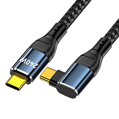cablecc USB-C 240W 480Mbps 48V 5A Typ-C Kabel Kompatibel mit USB2.0 100W Laden links rechts gewinkelt 90 Grad für Laptop Tablet 300cm von cablecc