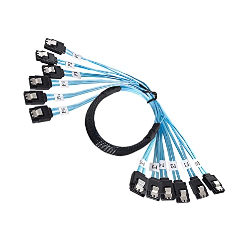 cablecc intern 6 sata 7pin bis 6 SATA 7PIN TARGEL SSD-Festplatte 6GBPS-Datenserver RAID-Kabel von cablecc