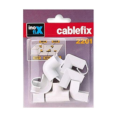 Cablefix Inofix Eck- und T-Gelenke für Rohre und Kabelkanäle 2201, weiß, 3210 von INOFIX
