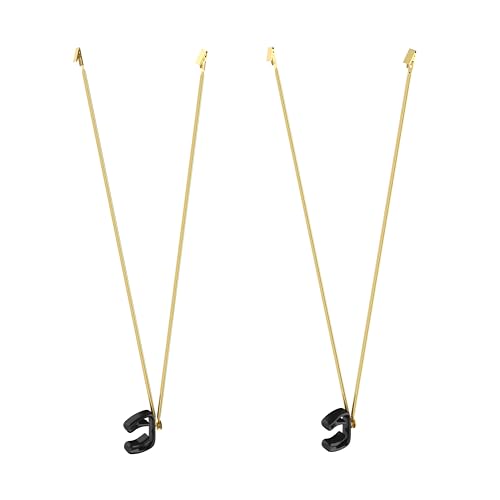 caeli 2er-Pack goldene Flaggenspreizer für Innenflaggen, Armlänge 19 Zoll/50 cm, Flaggenspreizer Juneteenth American Displayständer passend für Stangen mit 1 1/8" - 1 3/8" Durchmesser von caeli
