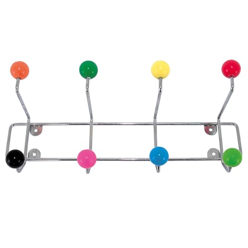 cagü Design Retro Lounge Wandgarderobe SATURNUS Bunt 8 Haken 34cm inkl. Befestigungsmaterial von cagü