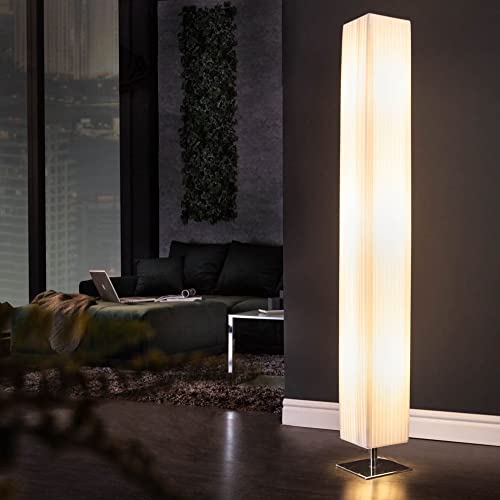 cagü XL Design Retro Lounge Stehlampe LOOP Weiß aus feinem Plissee 160cm von cagü