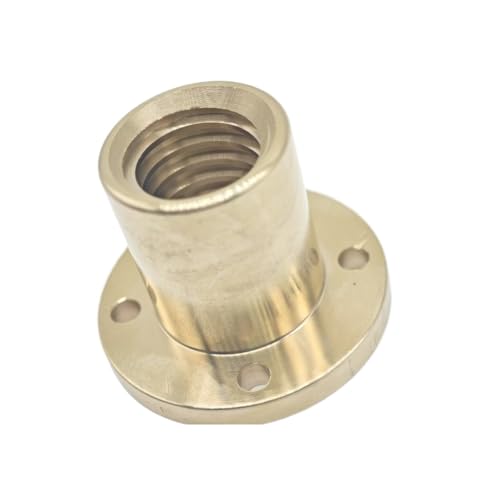 T20 Leitspindel Rechtsgewinde Schraubenstützmutter 3mm 4mm Steigung Tr20x3 Tr20x4 Messing Runde Trapezgewinde Flanschmutter (4mm Abstand) von caihongwei