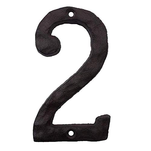 caihv- Türnummern Wand befestigte 8cm Gusseisen-Metalltür-Zahl, for Hotel Apartment Home Street DIY Dekor, Zeichen Hausnummer Digits, für Home-Office-Zimmer (Color : Number 2) von caihongwei