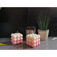 Ombré Bubble Candle, Cube Kerze Mit Farbverlauf, Handmade Rapswachskerze von cajagoods