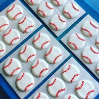 Baseballschläge - Aus Royal Icing Hergestellt Essbare Cupcake Topper | 12 von cakeartbychristy