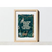 Poster "Follow Your Soul" | Affirmation Vertrauen A4 Plakat Fsc® Zertifiziert Hochwertiger Kunstdruck von calendarstories