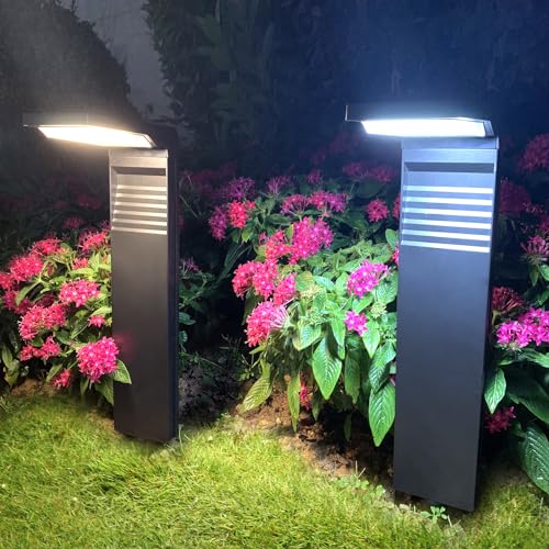 calflux Solarlampen für Außen Garten 2 Stück,Solar gartenleuchten für außen kaltes Weiß/Warmweiß 2 Modi,Wasserdicht Solar Gartenleuchte für Villa Gehweg Garten Weg von calflux