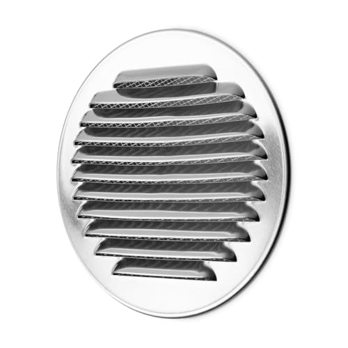 calimaero® WSGR Wetterschutzgitter 160 mm Lüftungsgitter mit Insektenschutz (Lochmaß 2x2mm) / Aluguss/rund/silber von calimaero