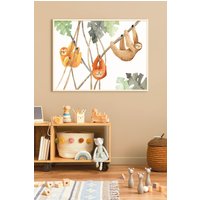 Faultiere Aquarellbild Fürs Kinderzimmer von calistographie