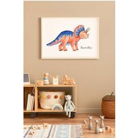 Triceratops Dino Aquarellbild Fürs Kinderzimmer von calistographie